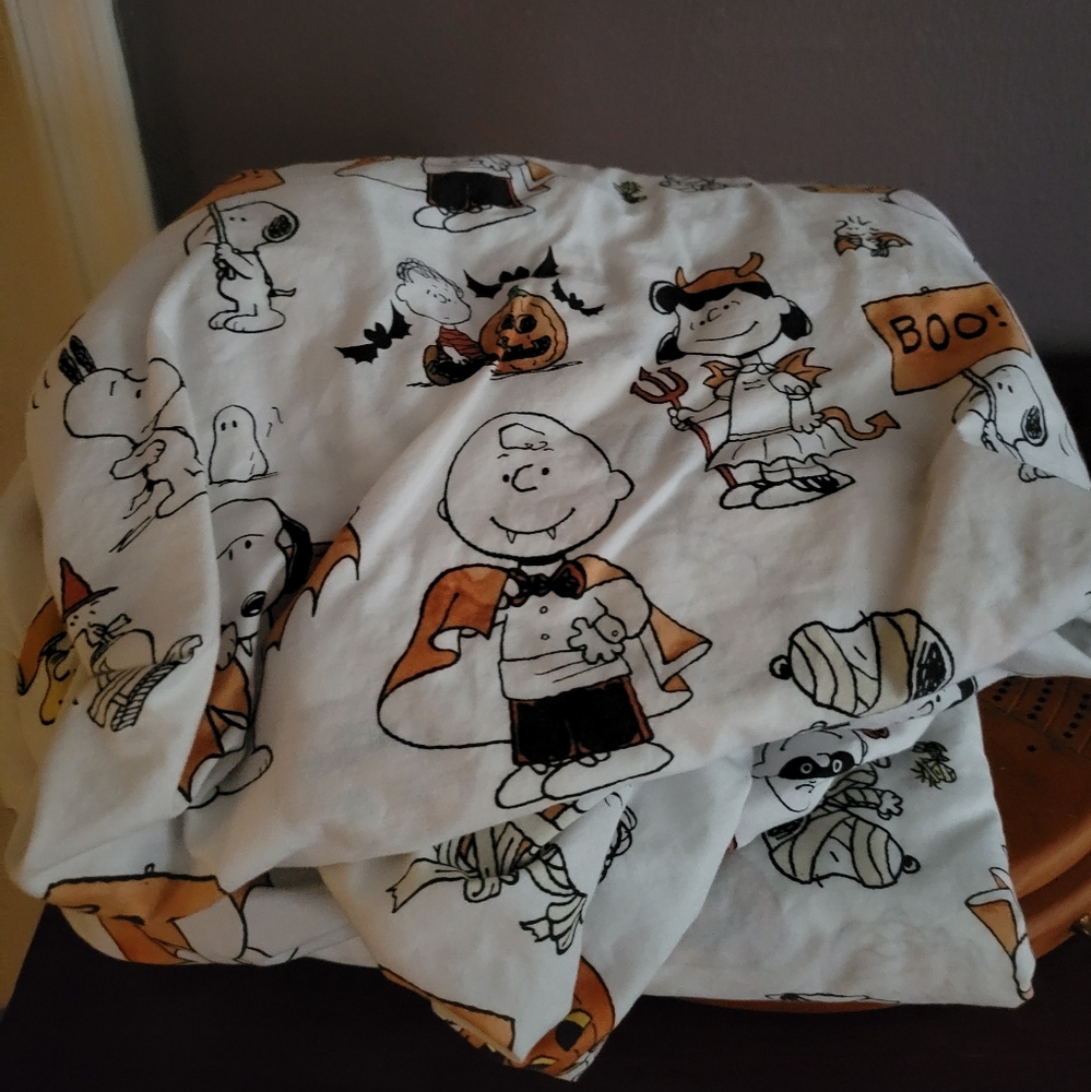 Pottery Barn Kids Peanuts Halloween Themed Twin Sheet Set